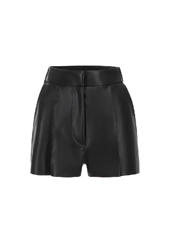 Marlowe Waterproof Vegan Pleated Leather Shorts