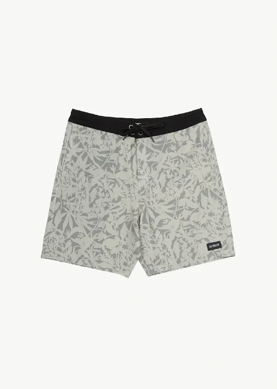 AFENDS Mens Bouquet - Fixed Waist Boardshorts - Olive Floral