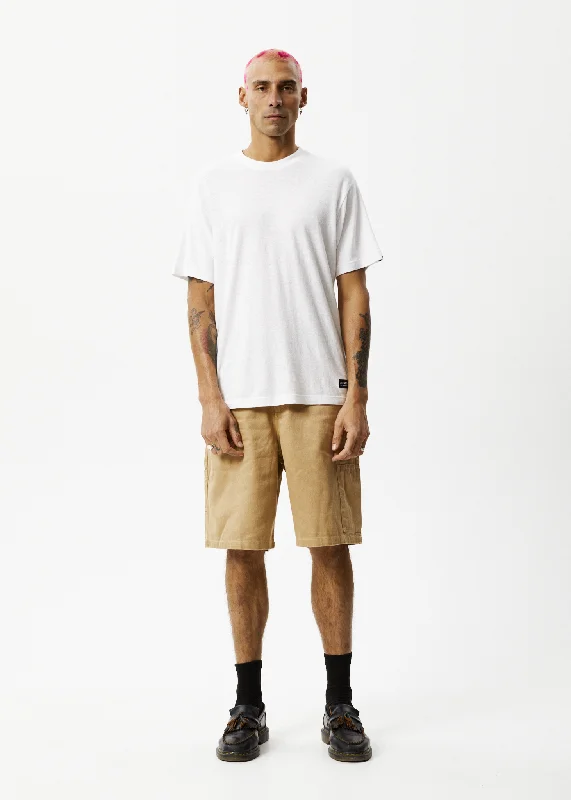 AFENDS Mens Sleepy Hollow - Twill Carpenter Shorts - Tan