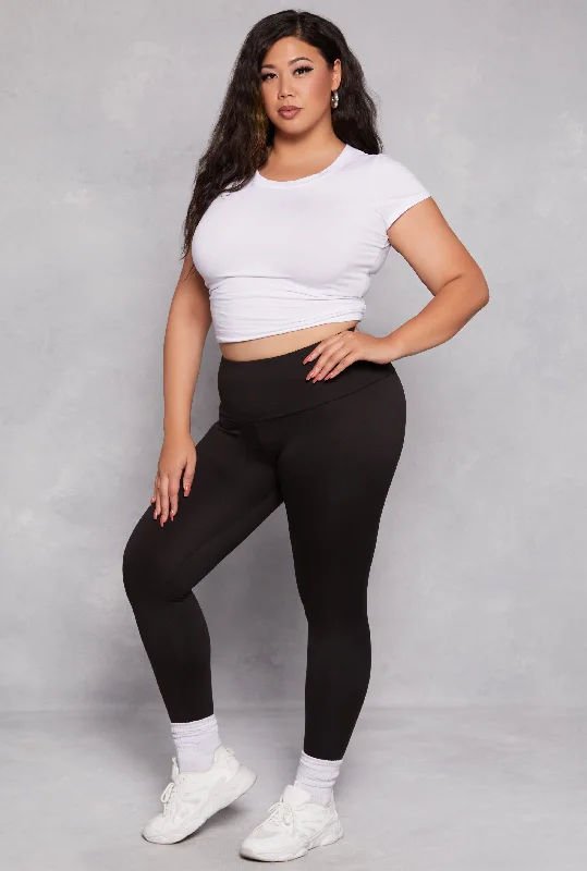 Plus Size Fleece High Waist Leggings