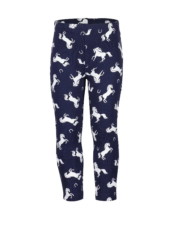 Blue Seven Girl Horse Print Leggings, Navy