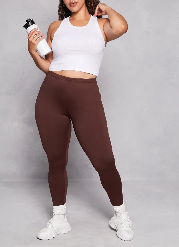 Plus Size Soft Knit Fleece Lined Leggings