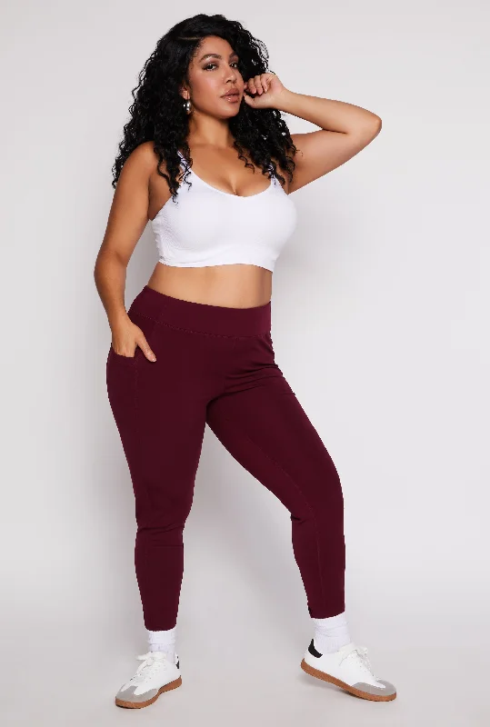 Plus Size Fleece Lined High Waist Leggings