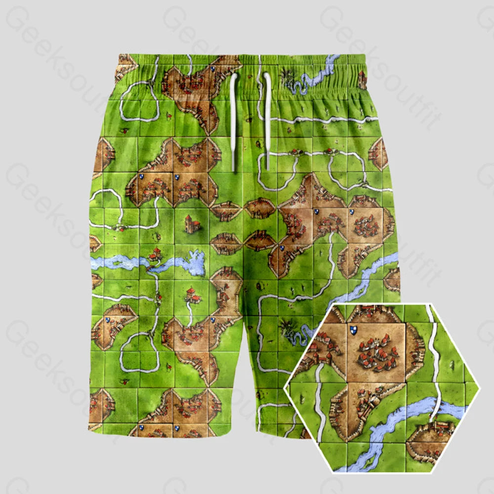 Carcassonne Geeky Drawstring Shorts