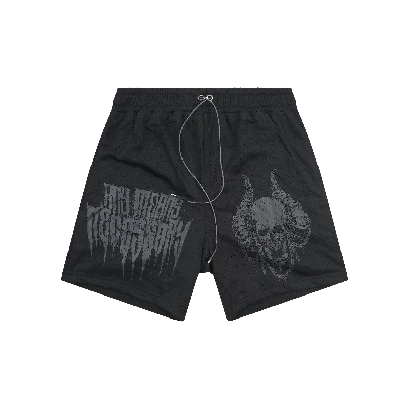 Chains Mesh Shorts Black