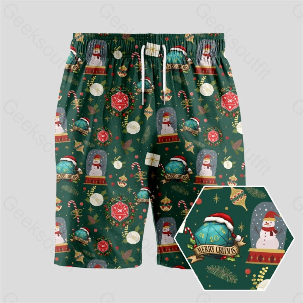 Christmas Dungeons & Dragons Geeky Drawstring Shorts