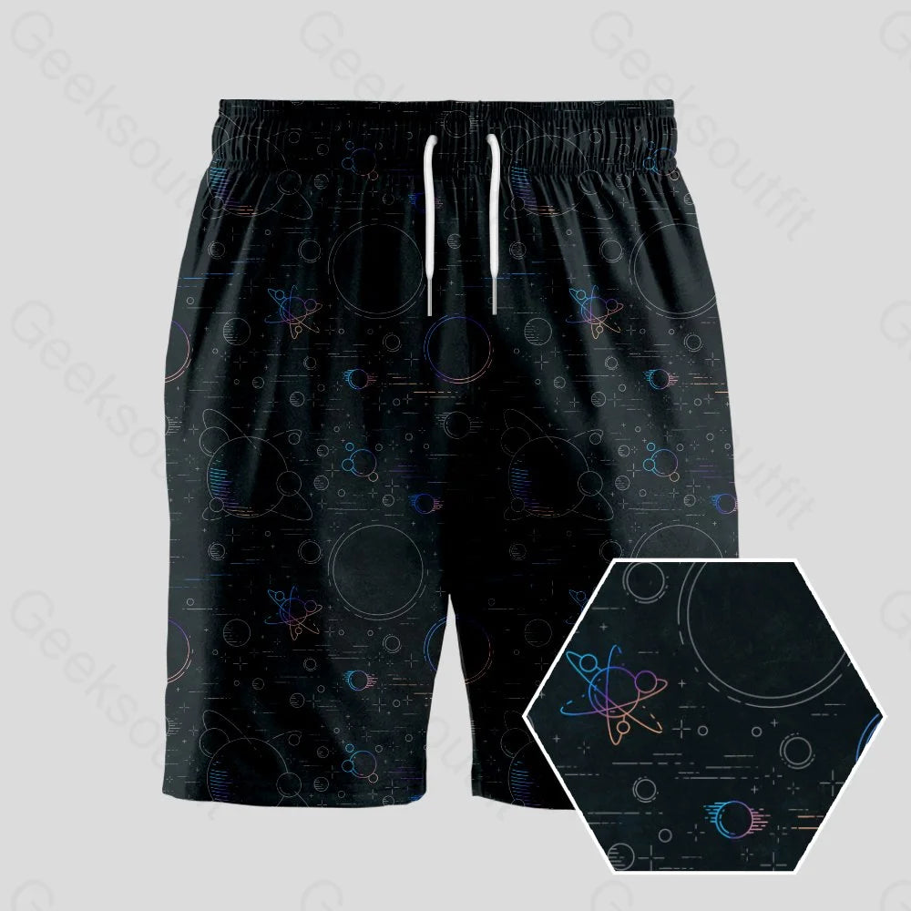 Colorful planet Geeky Drawstring Shorts