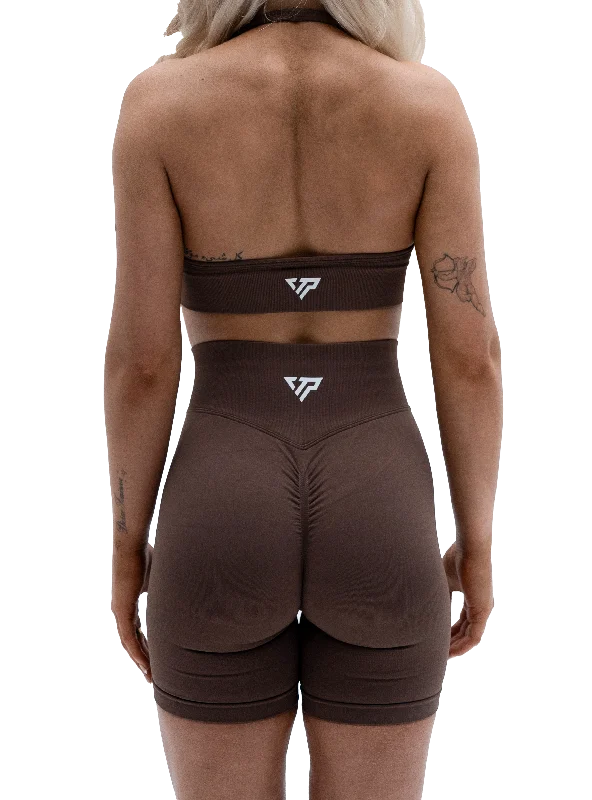 CORE SCRUNCH BIKE SHORTS - ESPRESSO