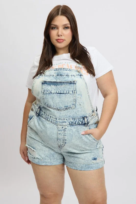 Denim Overall Shorts