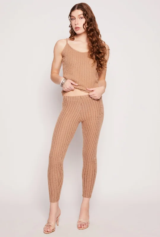 Brushed Ribbed Knit Leggings