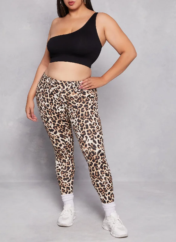 Plus Size Animal Print High Waist Leggings