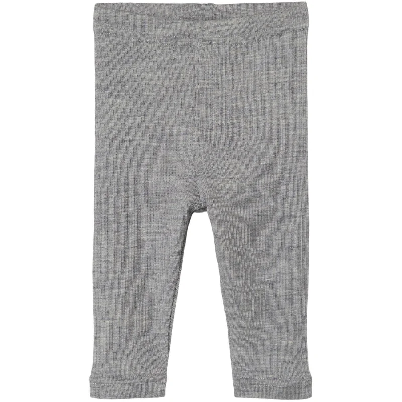 Lil'Atelier Grey Melange Fable Wool Leggings