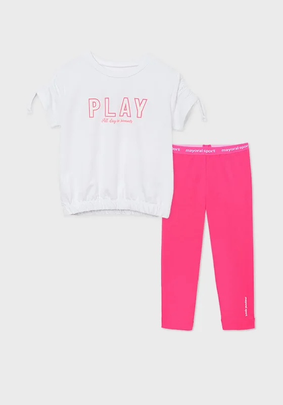 Mayoral Girls T-Shirt and Leggings Set, Pink