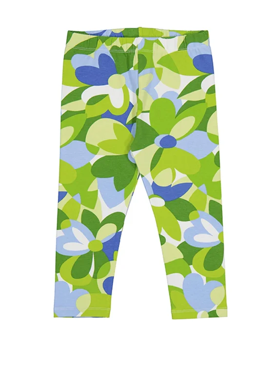 Mayoral Girls Floral Leggings, Lime