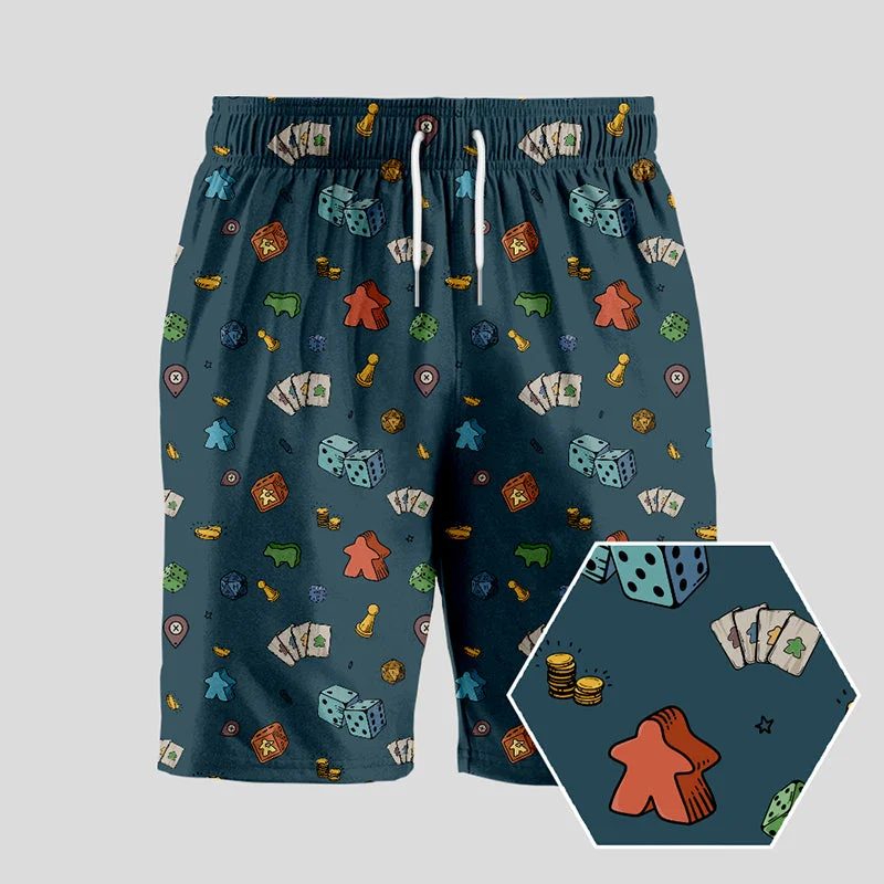 Meeple Board Game Geeky Drawstring Shorts