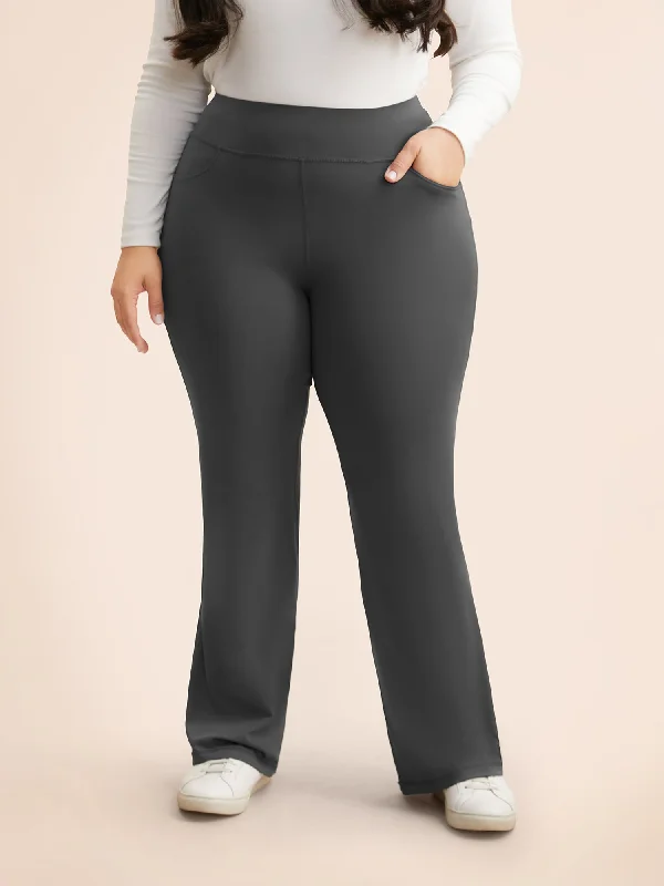 Mid Rise High Stretch Flare Leg Leggings