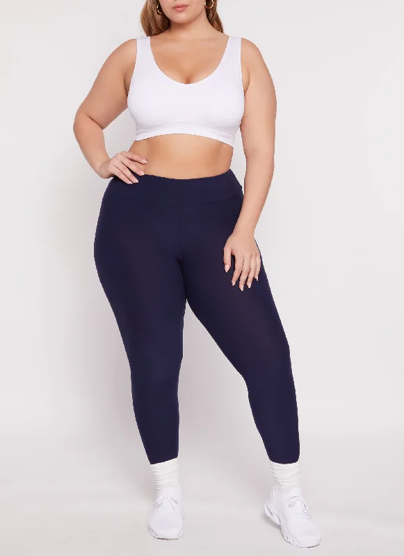 Plus Size High Waisted Basic Leggings