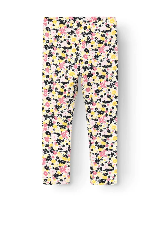 Name It Mini Girl Daffodil Floral Legging, Jet Stream