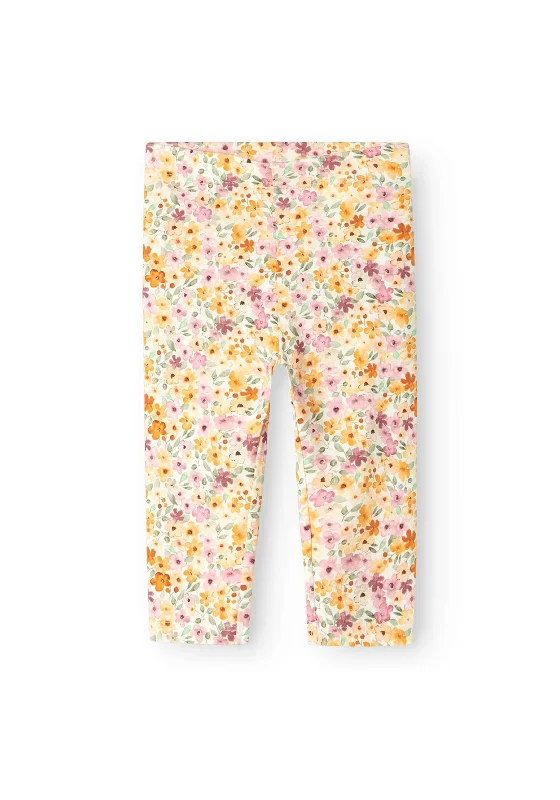 Name It Mini Girl Hisse Floral Capri Legging, Jet Stream