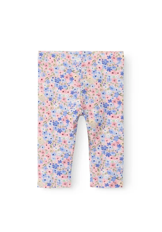 Name It Mini Girl Hisse Floral Capri Legging, Parfait Pink