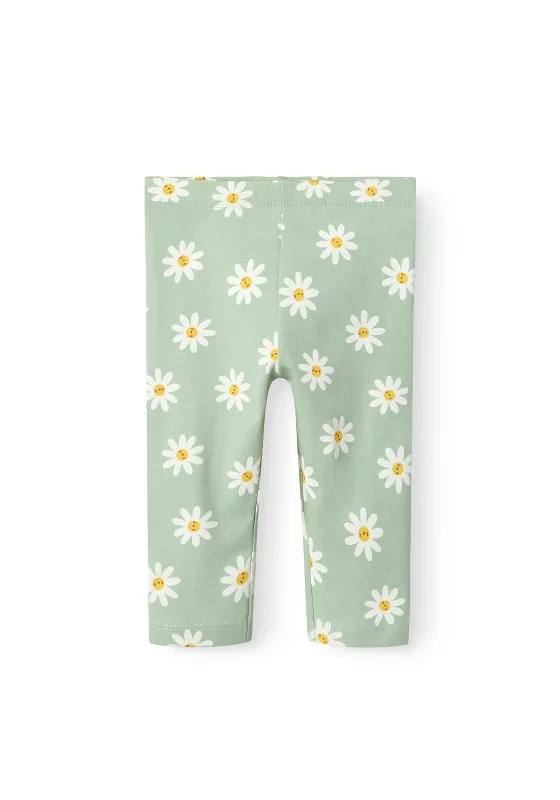 Name It Mini Girl Vivian Floral Capri Legging, Silt Green