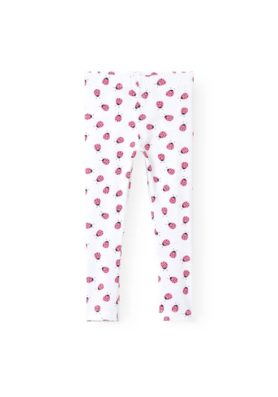 Name It Mini Girl Vivian Ladybug Legging, Bright White