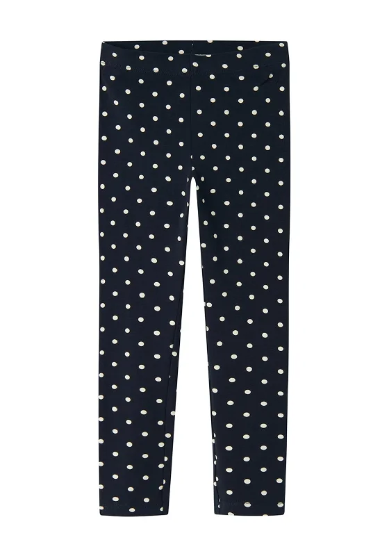 Name It Mini Girl Vivian Polka Dot Legging, Dark Sapphire