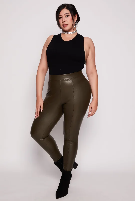 Plus Size Iris Faux Leather Leggings