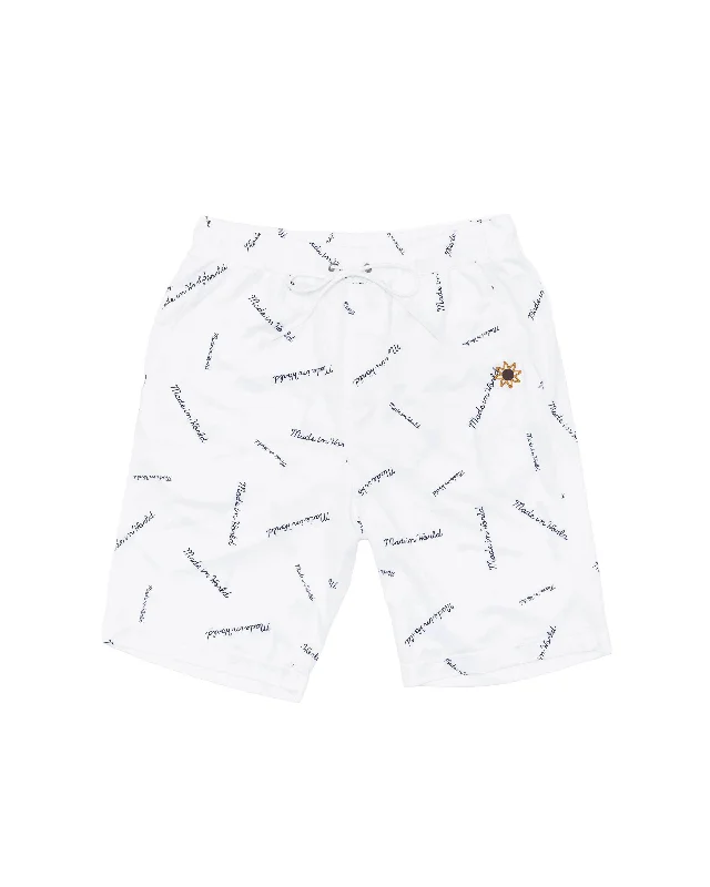 patterned shorts　white