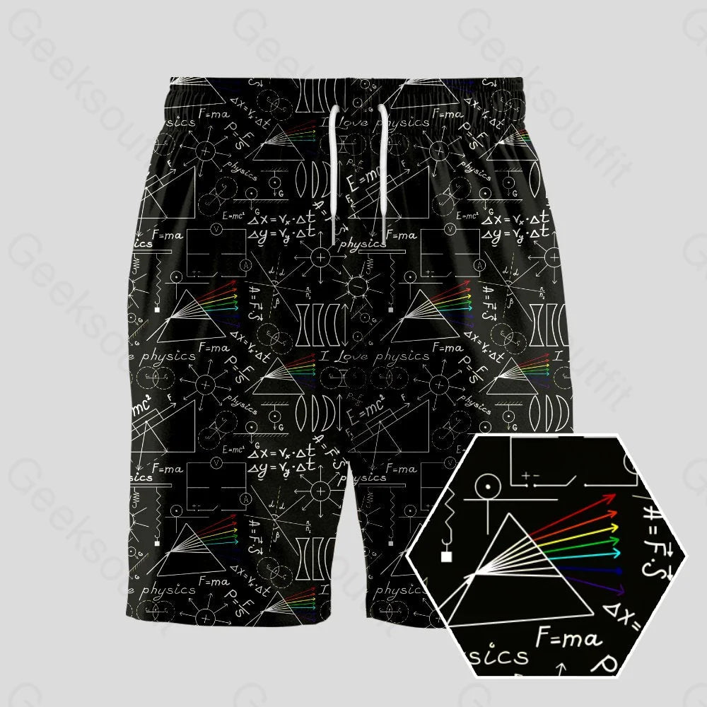 Physics Notes Geeky Drawstring Shorts