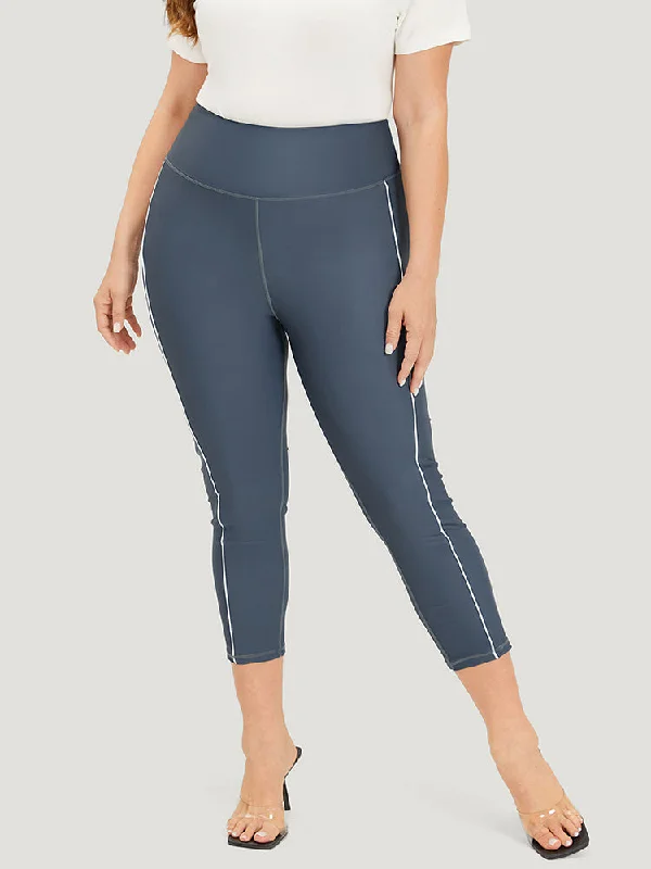 Plain Skinny Quilted Ankle Leggings