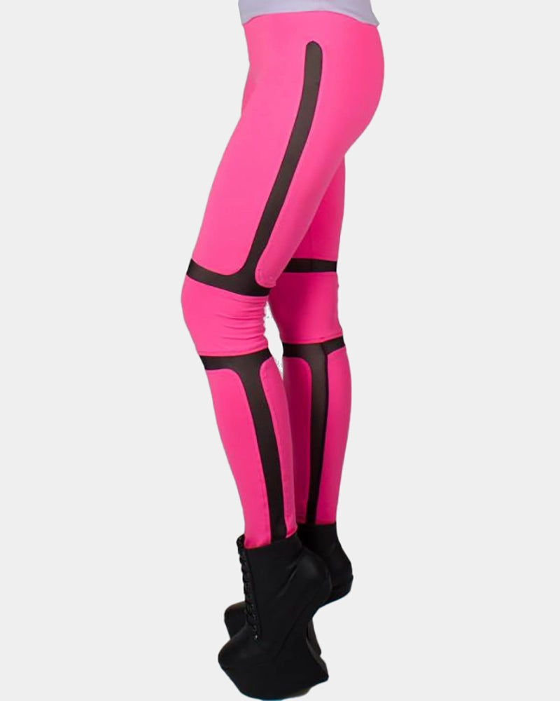 PROTECTION LEGGING PINK / BLACK MESH