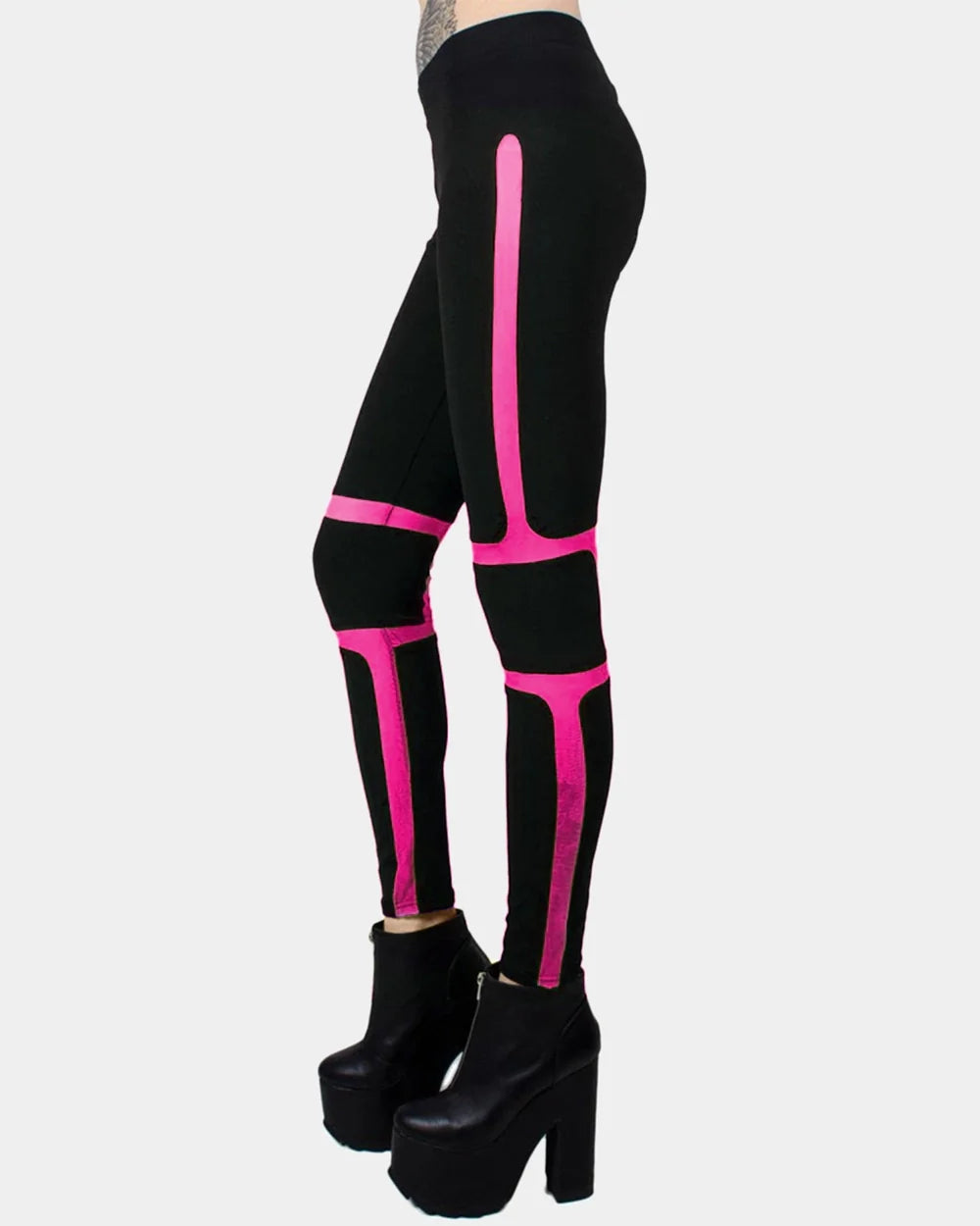 PROTECTION LEGGING BLACK / PINK MESH