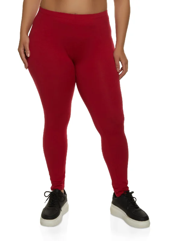 Plus Size Basic High Waist Leggings