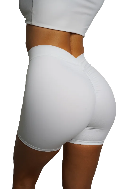 SCULPT V-BACK SHORTS - WHITE