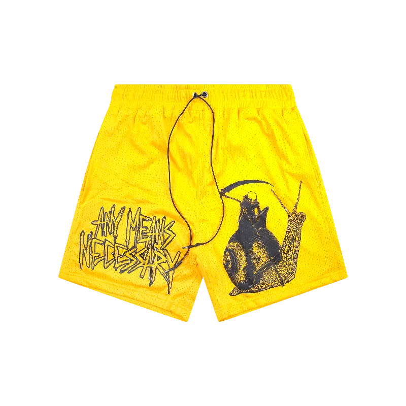 Slow Death Mesh Shorts Yellow