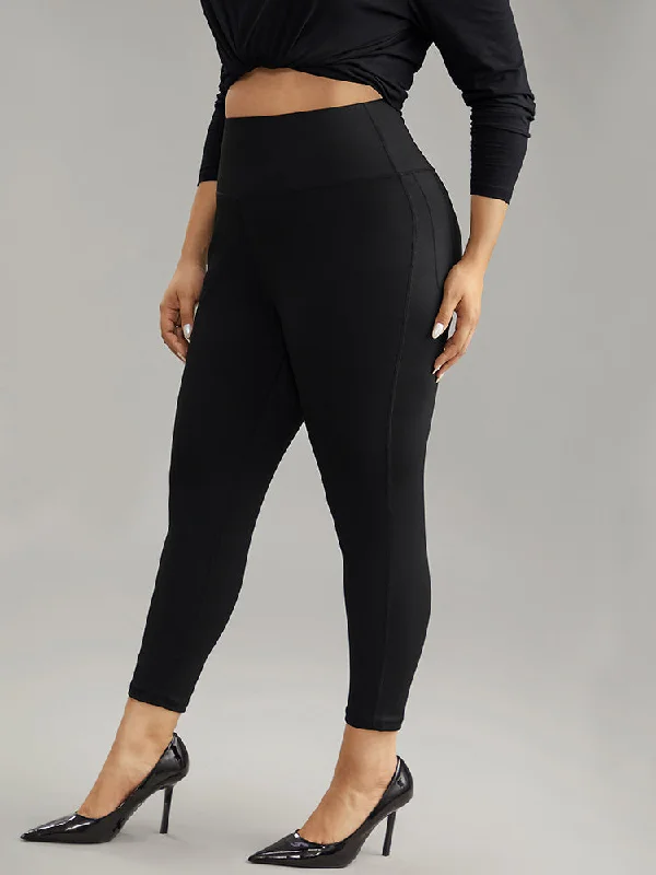 Solid Butt Lifting Wideband Waist Leggings