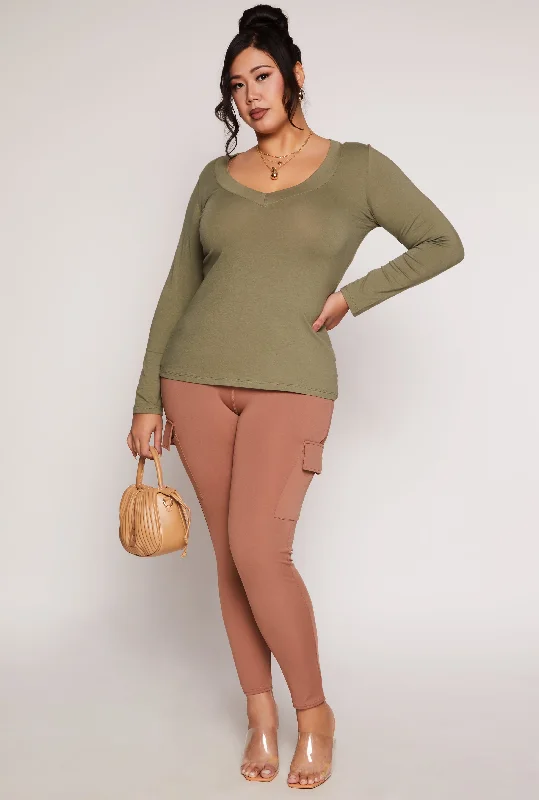 Plus Size Cargo Pocket Leggings