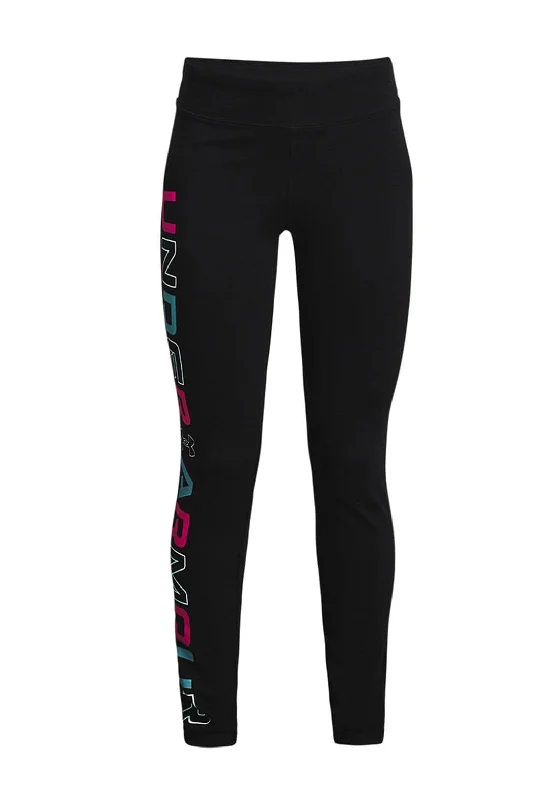 Under Amour Girls Logo Leggings, Black