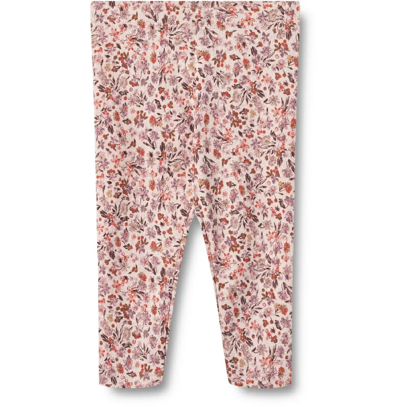 Wheat Pale Rose Flowers Leggings Jules