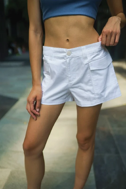 White Utility Shorts