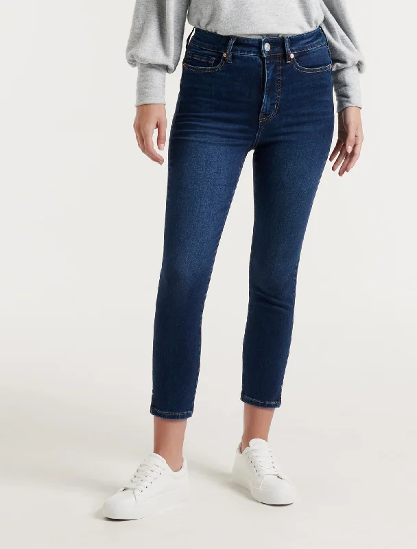 Bella Cropped High Rise Split Hem Jean