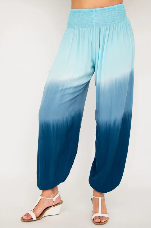 Embra Pants, Turquoise Dip-Dye