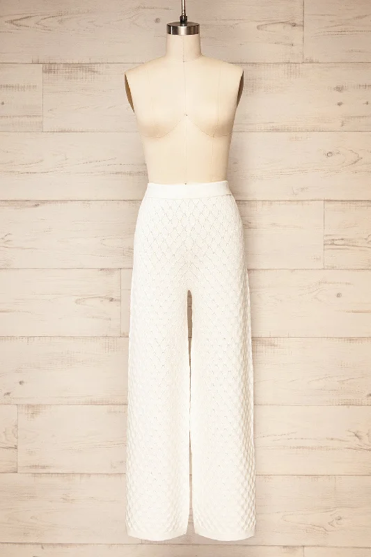 Hunter | Ivory Pants w/ Diamond Pattern