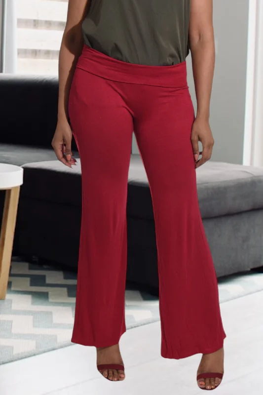 Ladies Red Stretch Pants