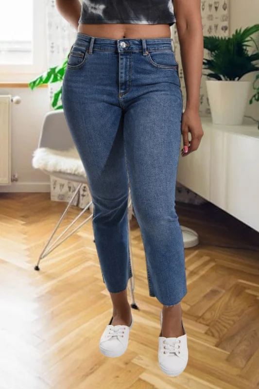 Mid Blue High Waist Jeans