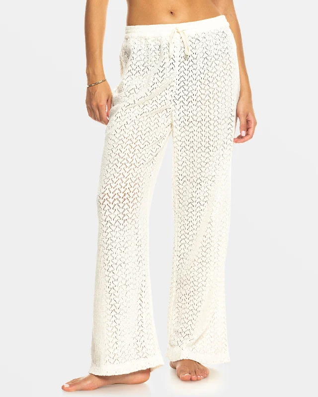 Mood Moving Crochet Beachy Pants - Egret