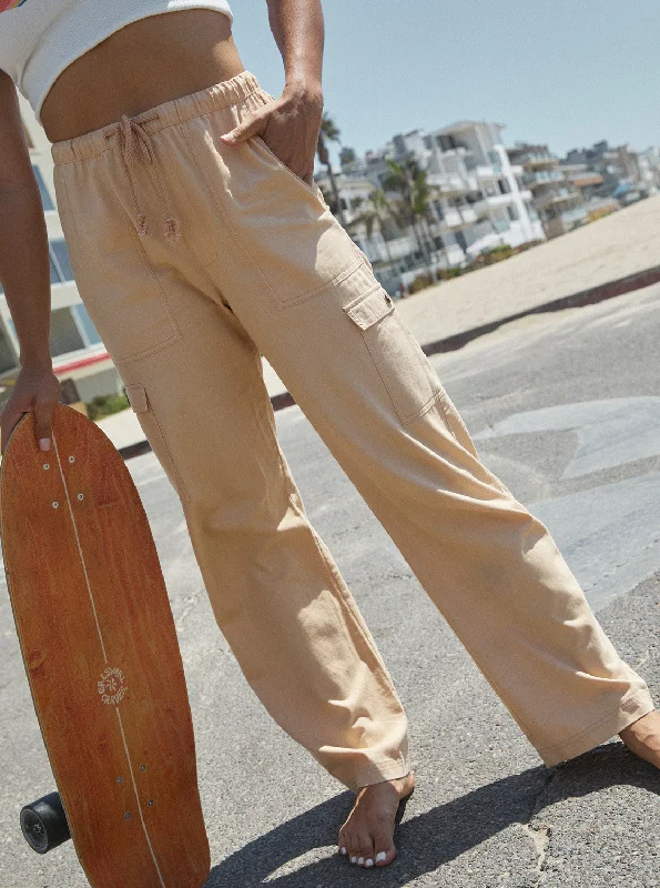 Precious Cargo Twill High Waisted Pants - Hazelnut