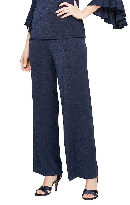 Straight Leg Metallic Knit Pant