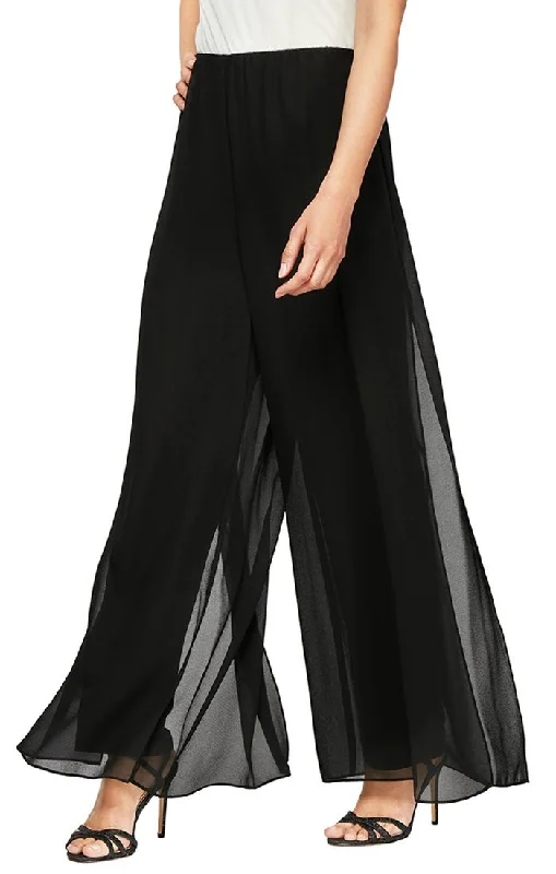 Straight Leg Pant with Georgette Split Leg Overlay